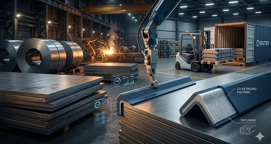 Cantoneira plástica co-extrusada